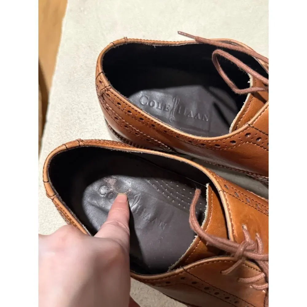 Cole Haan Williams Wingtip Oxford Brown Dress Shoes Mens Sz 10M - Leather